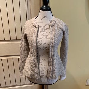 Anthropologie tweed knit jacket